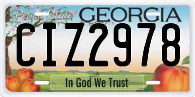 GA license plate CIZ2978