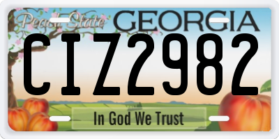 GA license plate CIZ2982