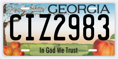 GA license plate CIZ2983