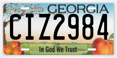 GA license plate CIZ2984