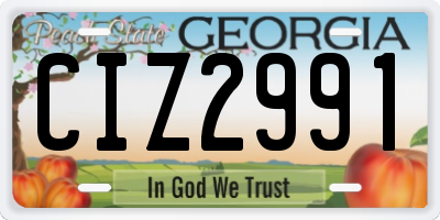 GA license plate CIZ2991