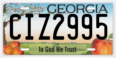 GA license plate CIZ2995