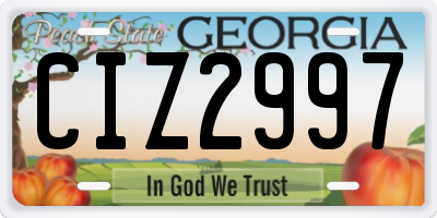 GA license plate CIZ2997
