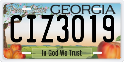 GA license plate CIZ3019