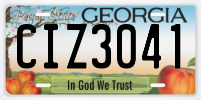 GA license plate CIZ3041