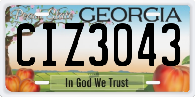 GA license plate CIZ3043