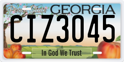 GA license plate CIZ3045