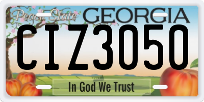 GA license plate CIZ3050