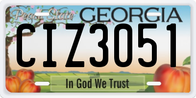 GA license plate CIZ3051