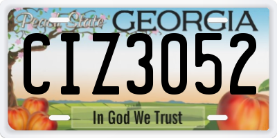 GA license plate CIZ3052