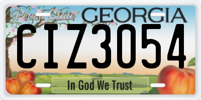 GA license plate CIZ3054