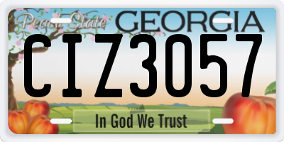 GA license plate CIZ3057