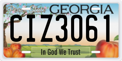 GA license plate CIZ3061