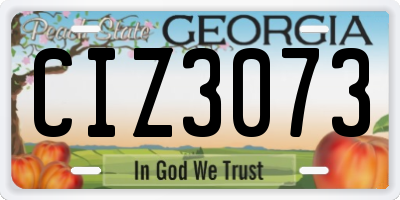 GA license plate CIZ3073