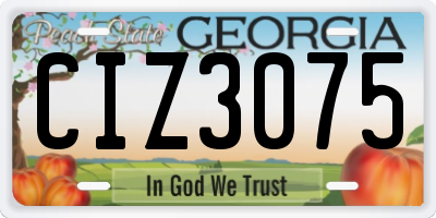 GA license plate CIZ3075