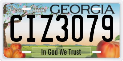 GA license plate CIZ3079