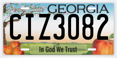 GA license plate CIZ3082