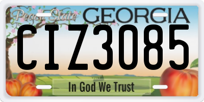 GA license plate CIZ3085