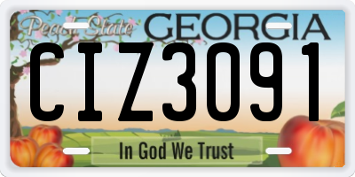 GA license plate CIZ3091