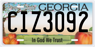 GA license plate CIZ3092