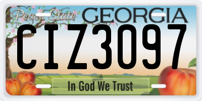 GA license plate CIZ3097