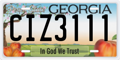 GA license plate CIZ3111