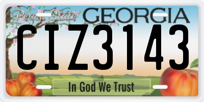 GA license plate CIZ3143