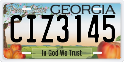 GA license plate CIZ3145