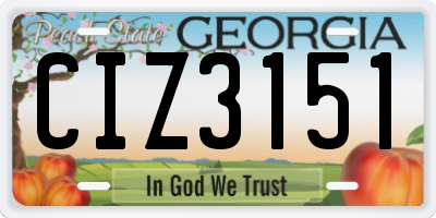 GA license plate CIZ3151