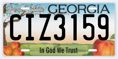 GA license plate CIZ3159
