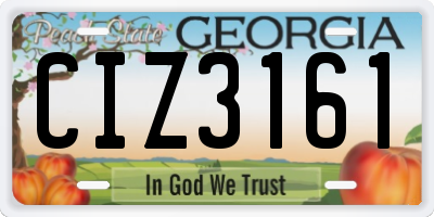 GA license plate CIZ3161