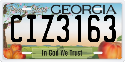 GA license plate CIZ3163