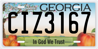 GA license plate CIZ3167