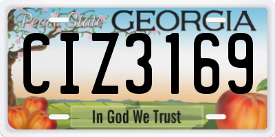 GA license plate CIZ3169