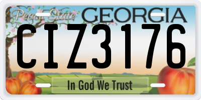 GA license plate CIZ3176