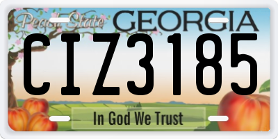 GA license plate CIZ3185
