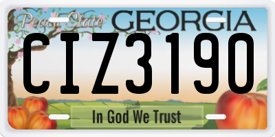 GA license plate CIZ3190