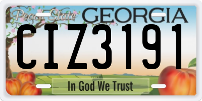 GA license plate CIZ3191