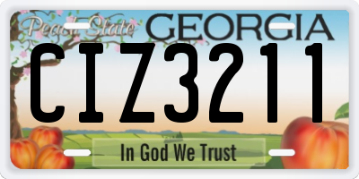 GA license plate CIZ3211