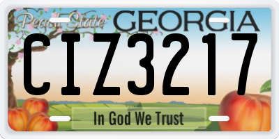GA license plate CIZ3217