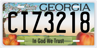 GA license plate CIZ3218