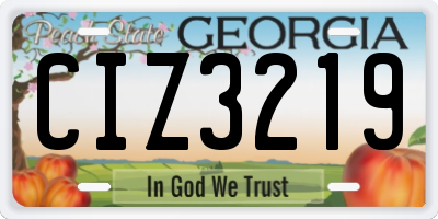 GA license plate CIZ3219