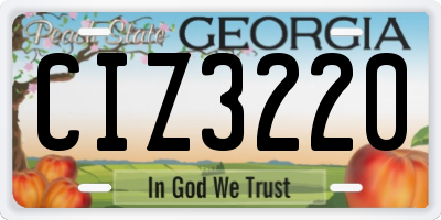 GA license plate CIZ3220