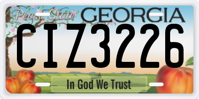 GA license plate CIZ3226