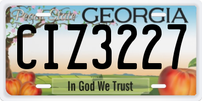 GA license plate CIZ3227