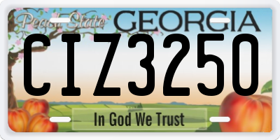 GA license plate CIZ3250