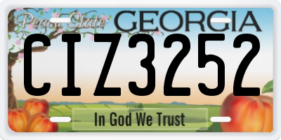 GA license plate CIZ3252