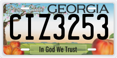 GA license plate CIZ3253