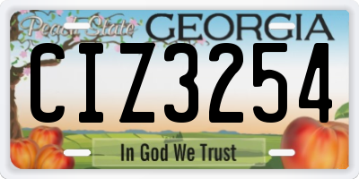 GA license plate CIZ3254