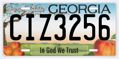 GA license plate CIZ3256